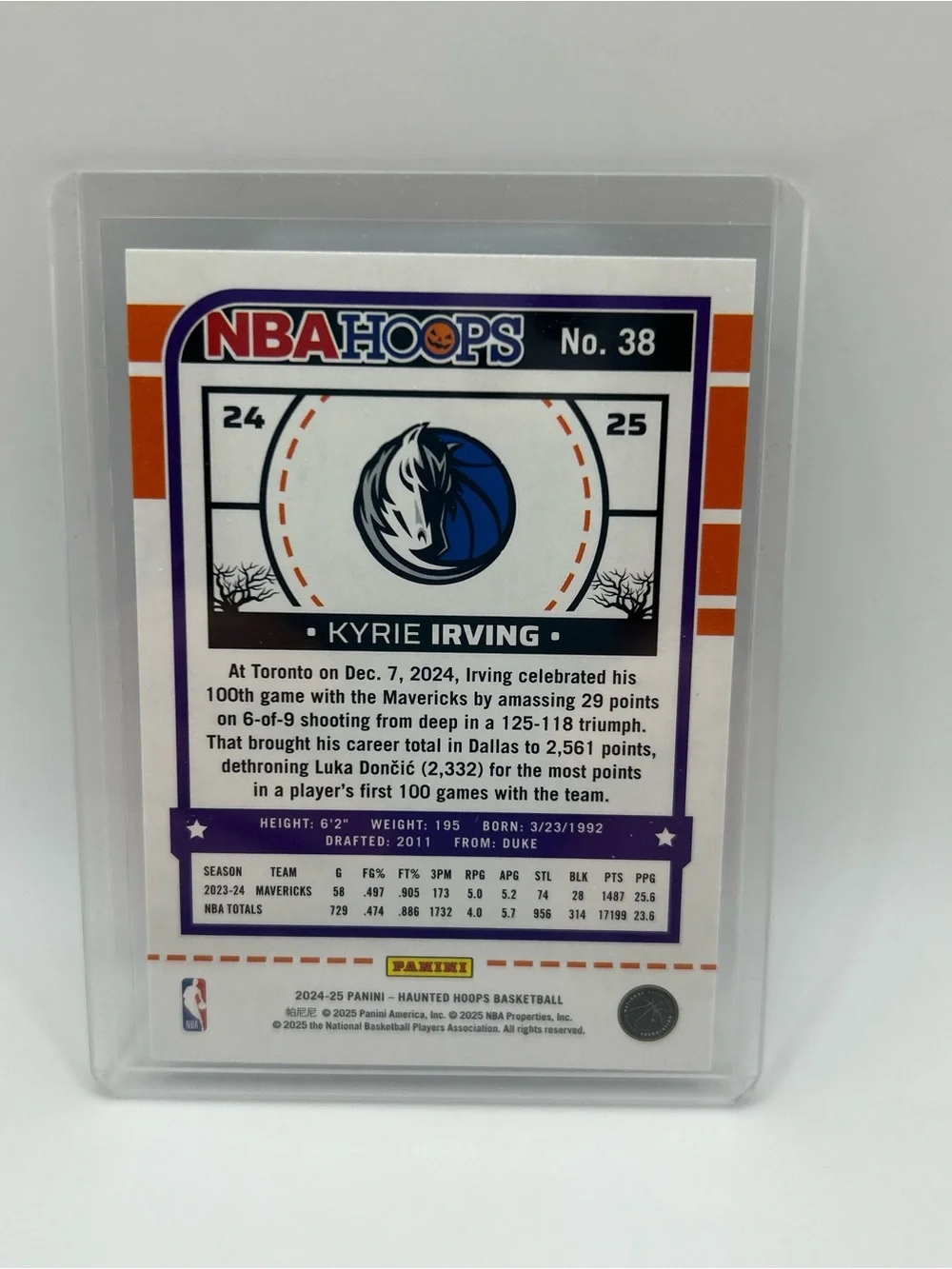 Dallas Mavericks Kyrie Irving NBA Haunted Hoops Basketball Trading Card 🎃